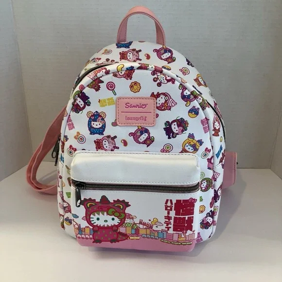 New! Loungefly Hello Kitty Monster Bright Rainbow Costumes Mini Backpack - Picture 1 of 9